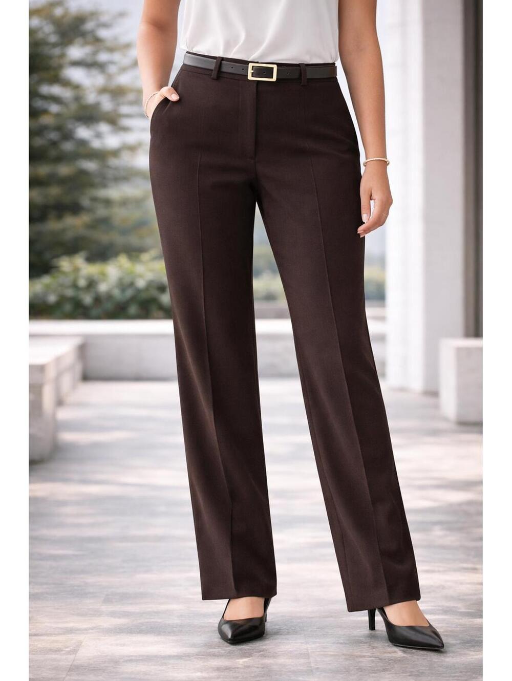 St. John Brown Wool Blend Pants Size 14